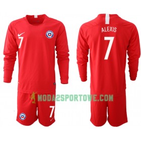 Koszulka Chile ALEXIS 7 Dziecięcy Domowe Stroje Piłkarskie 2018/19 Długi Rękaw